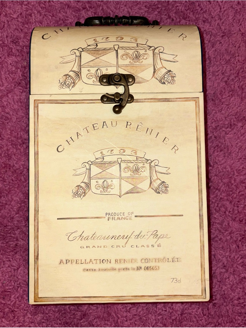 Chateau Cream and Gold Decorative Wine Box
